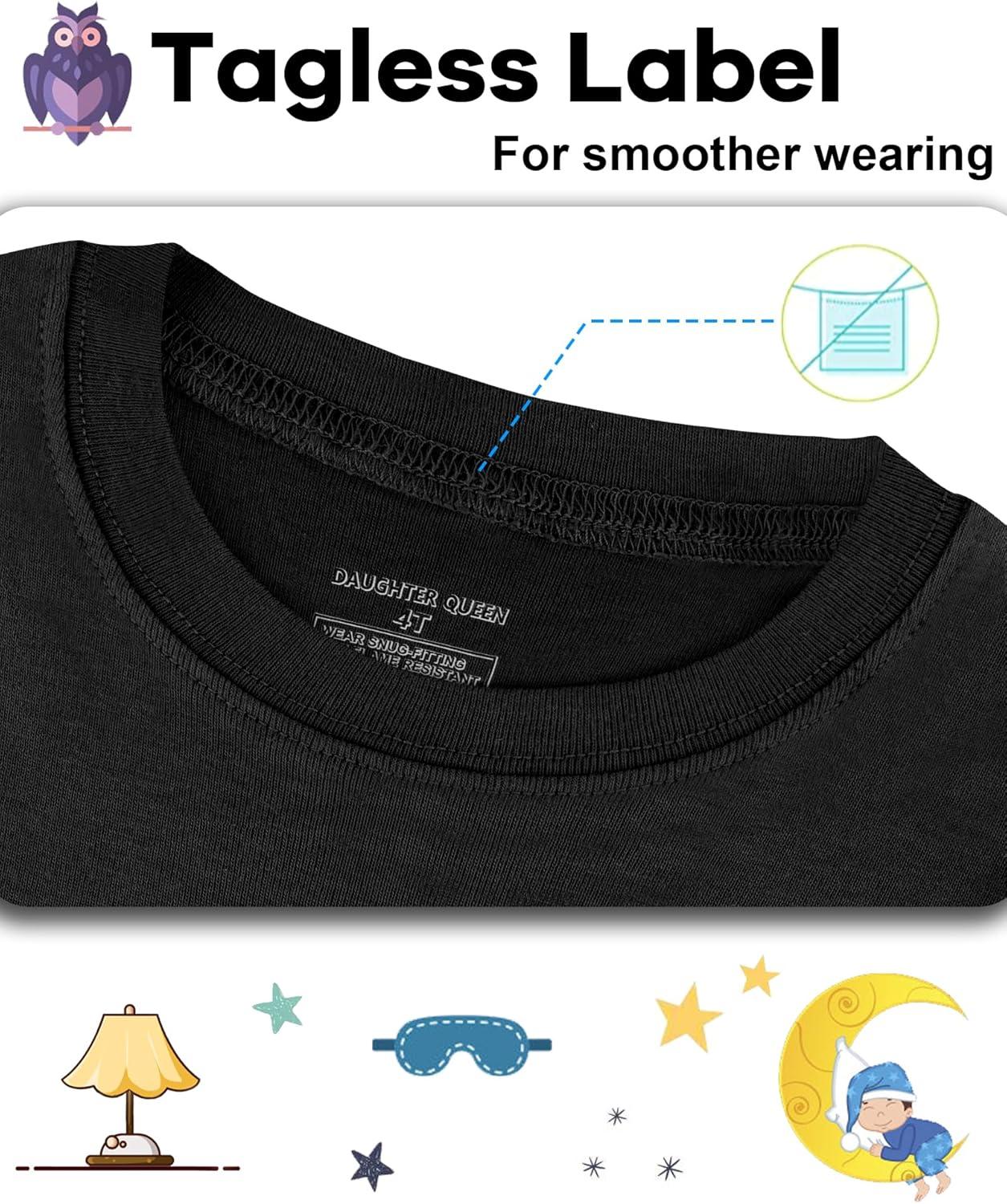 imageDAUGHTER QUEEN Boys amp Girls 100 Cotton Holiday Pajamas Halloween Christmas Sleepwear 18M12Y2pcsblacksolidlba25