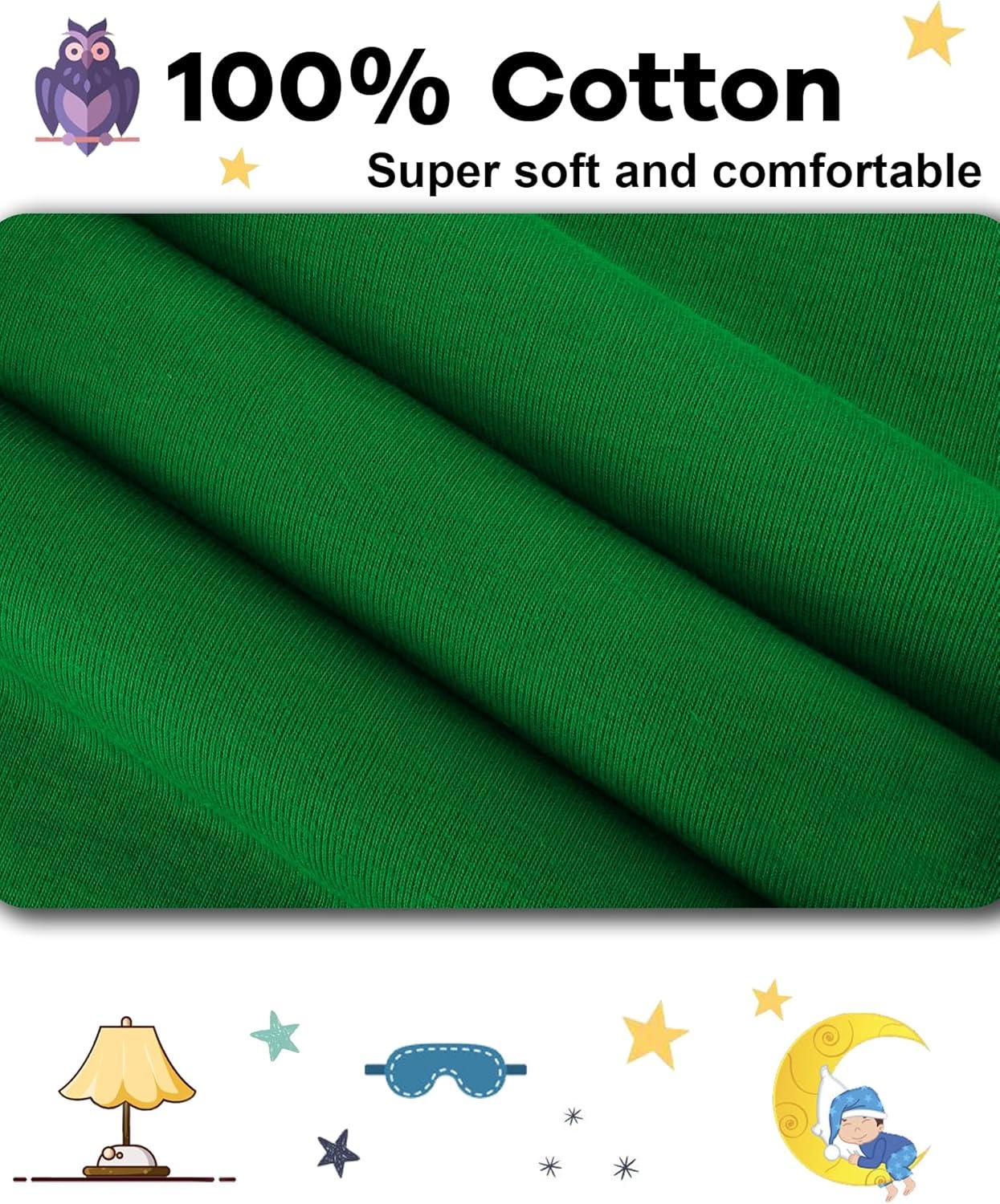 imageDAUGHTER QUEEN Boys amp Girls 100 Cotton Holiday Pajamas Halloween Christmas Sleepwear 18M12Y2pcsgreensolidlba25