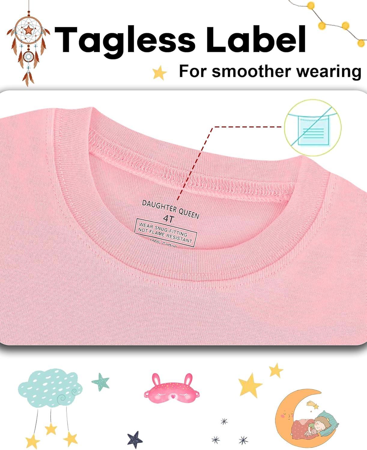 imageDAUGHTER QUEEN Boys amp Girls 100 Cotton Holiday Pajamas Halloween Christmas Sleepwear 18M12Y2pcspinksolidlga25
