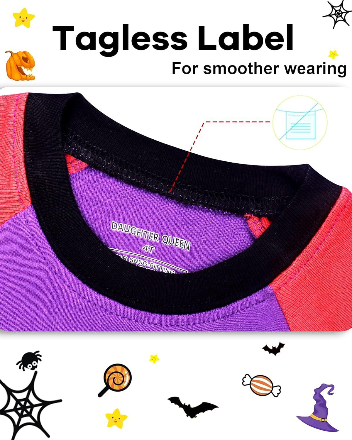 imageDAUGHTER QUEEN Boys amp Girls 100 Cotton Holiday Pajamas Halloween Christmas Sleepwear 18M12YBlack CatPurpleOrange