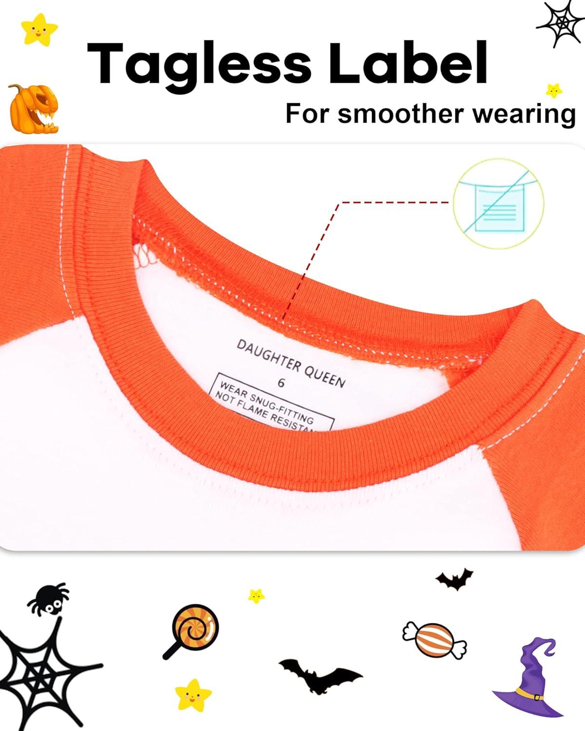 imageDAUGHTER QUEEN Boys amp Girls 100 Cotton Holiday Pajamas Halloween Christmas Sleepwear 18M12YUnicornOrangeWhiteBlacka22