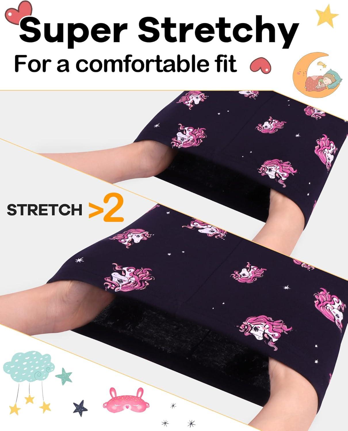 imageDAUGHTER QUEEN Girls 4 Pieces Cotton Pajamas Size 18 Months12 Years4pcsbluePinkunicornlga22