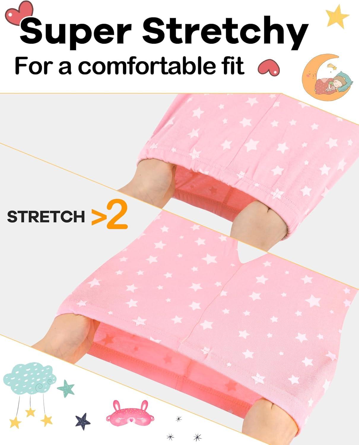 imageDAUGHTER QUEEN Girls 4 Pieces Cotton Pajamas Size 18 Months12 Years4pcsbluePinkunicornlga24