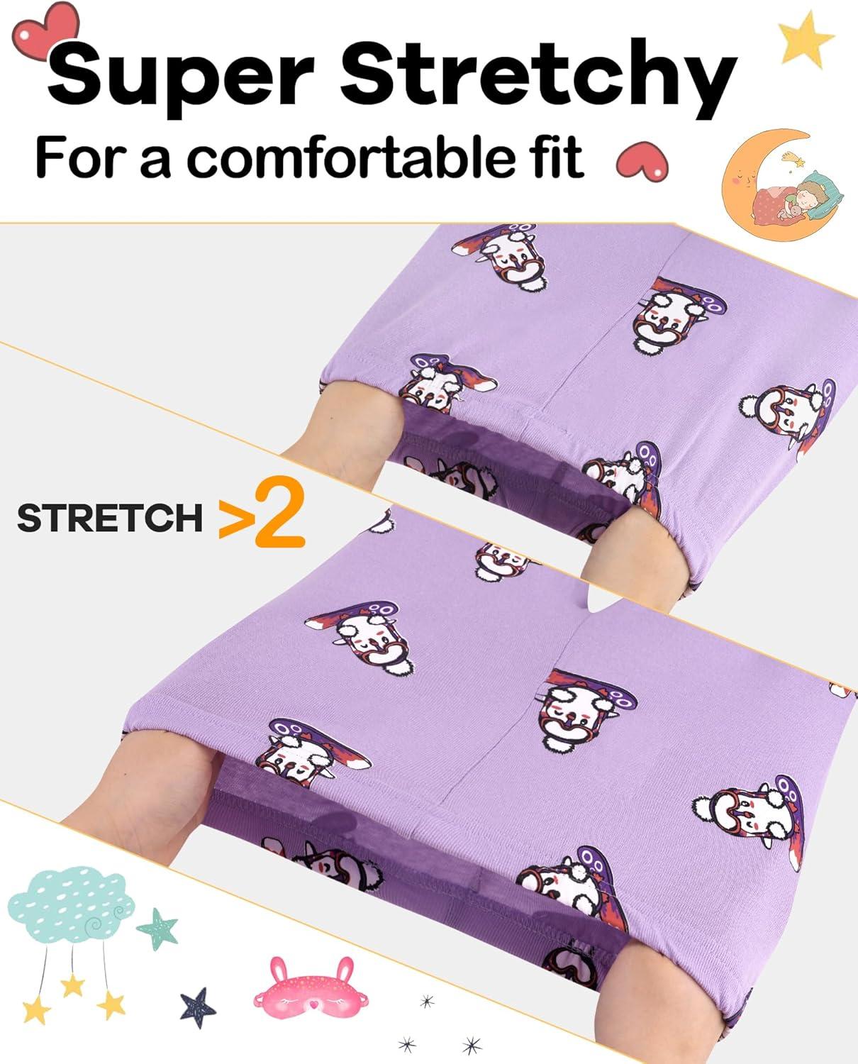 imageDAUGHTER QUEEN Girls 4 Pieces Cotton Pajamas Size 18 Months12 Years4pcsbluePurplepenguinlga24