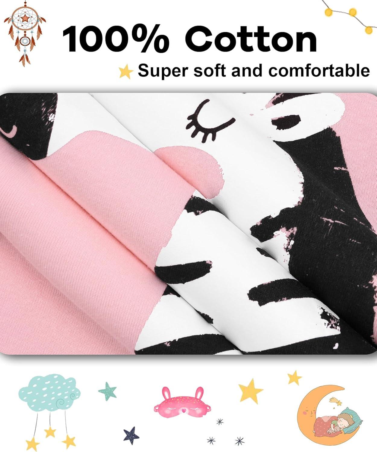 imageDAUGHTER QUEEN Girls 4 Pieces Cotton Pajamas Size 18 Months12 Years4pcsmultizebralga24