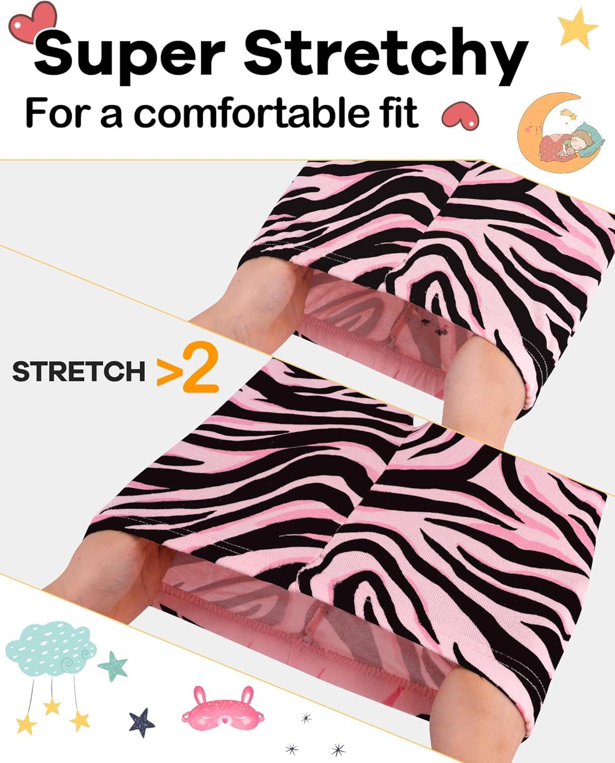 imageDAUGHTER QUEEN Girls 4 Pieces Cotton Pajamas Size 18 Months12 Years4pcsmultizebralga24