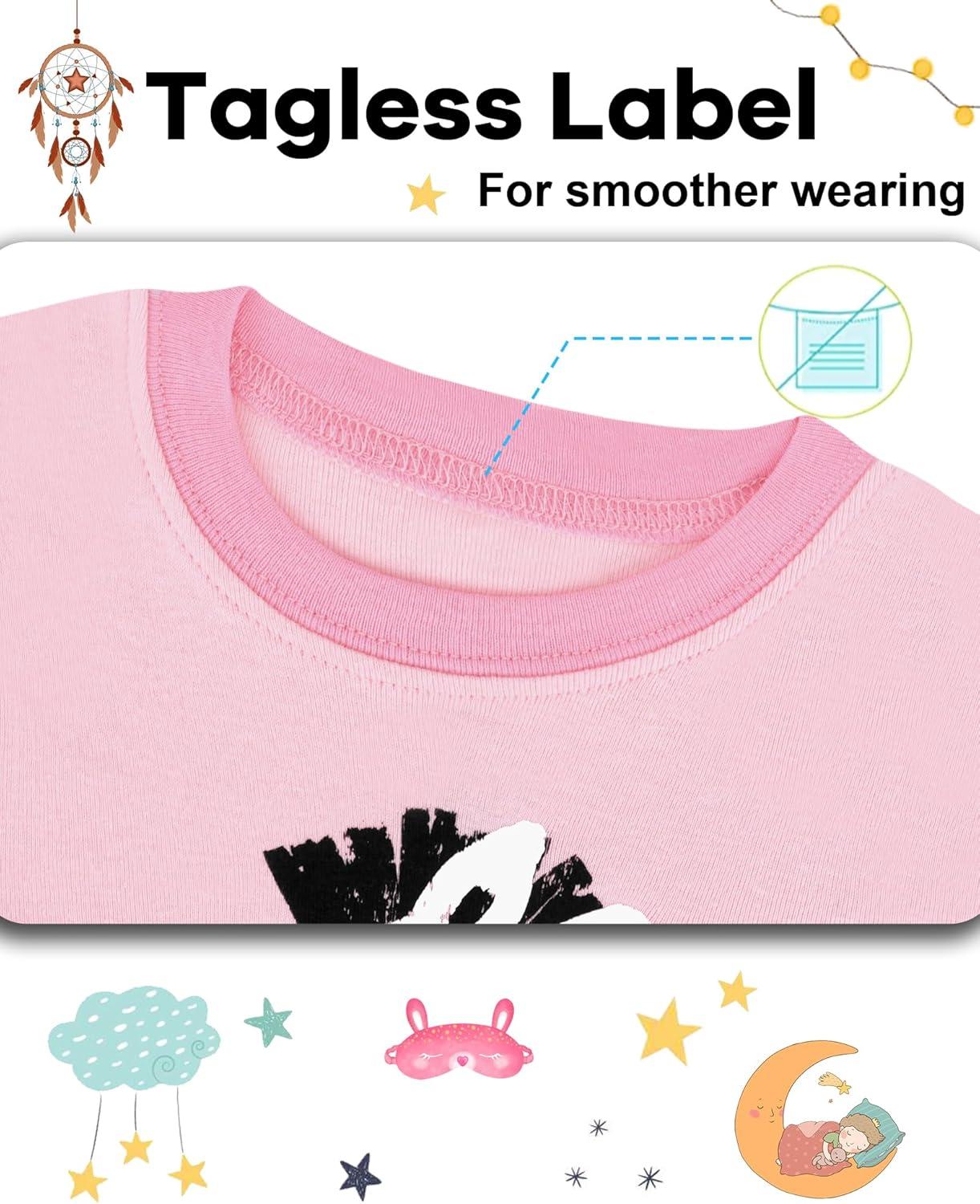 imageDAUGHTER QUEEN Girls 4 Pieces Cotton Pajamas Size 18 Months12 Years4pcsmultizebralga24