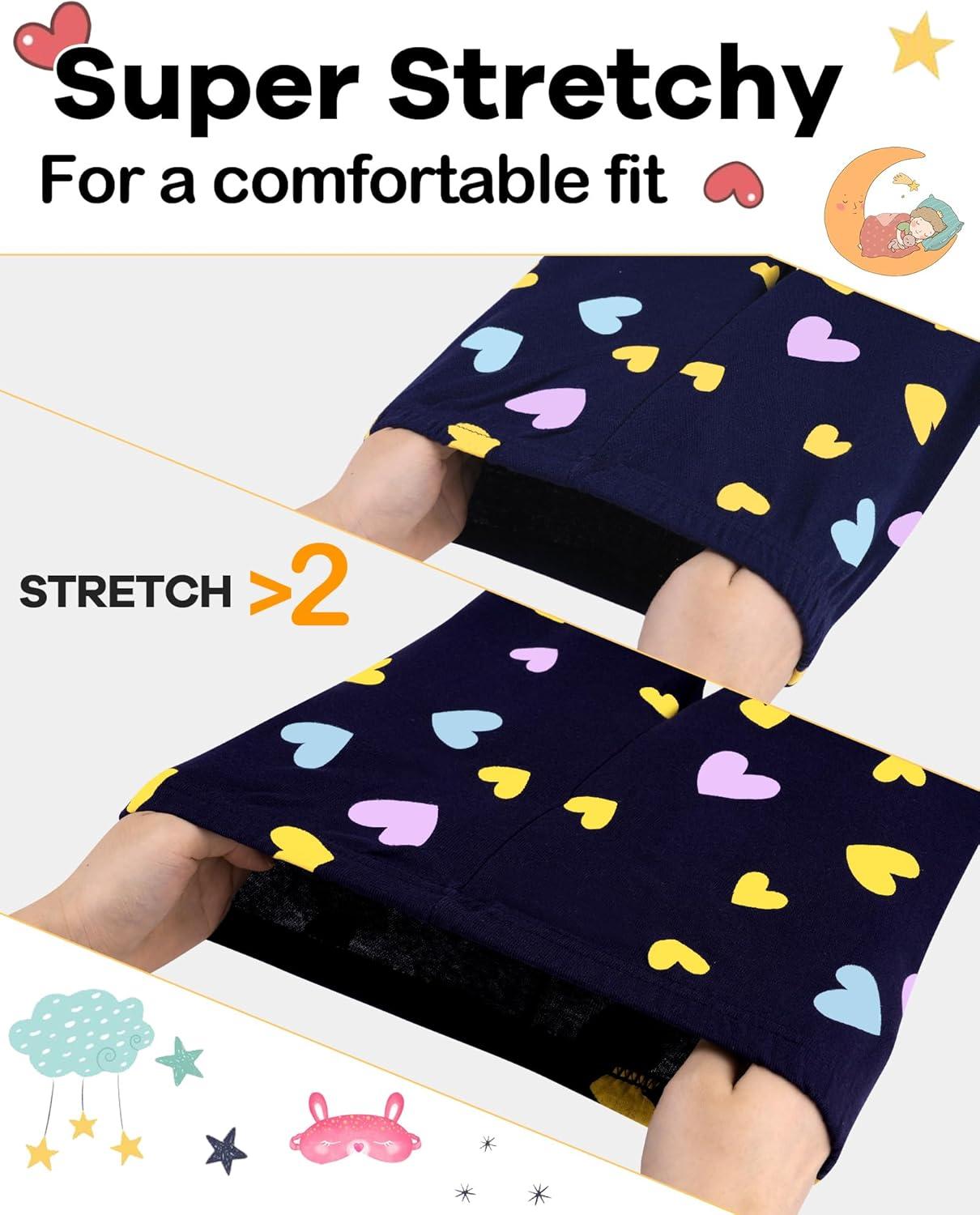 imageDAUGHTER QUEEN Girls 4 Pieces Cotton Pajamas Size 18 Months12 Years4pcsnavyWhiteheartlga24