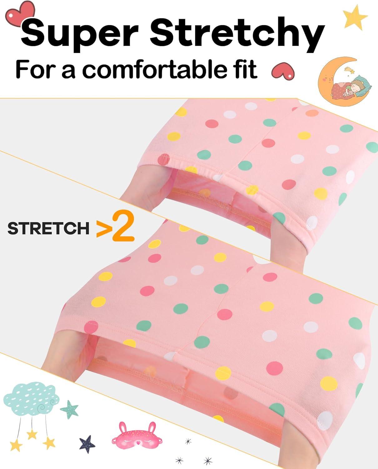 imageDAUGHTER QUEEN Girls 4 Pieces Cotton Pajamas Size 18 Months12 Years4pcspinkBlueslothlga25