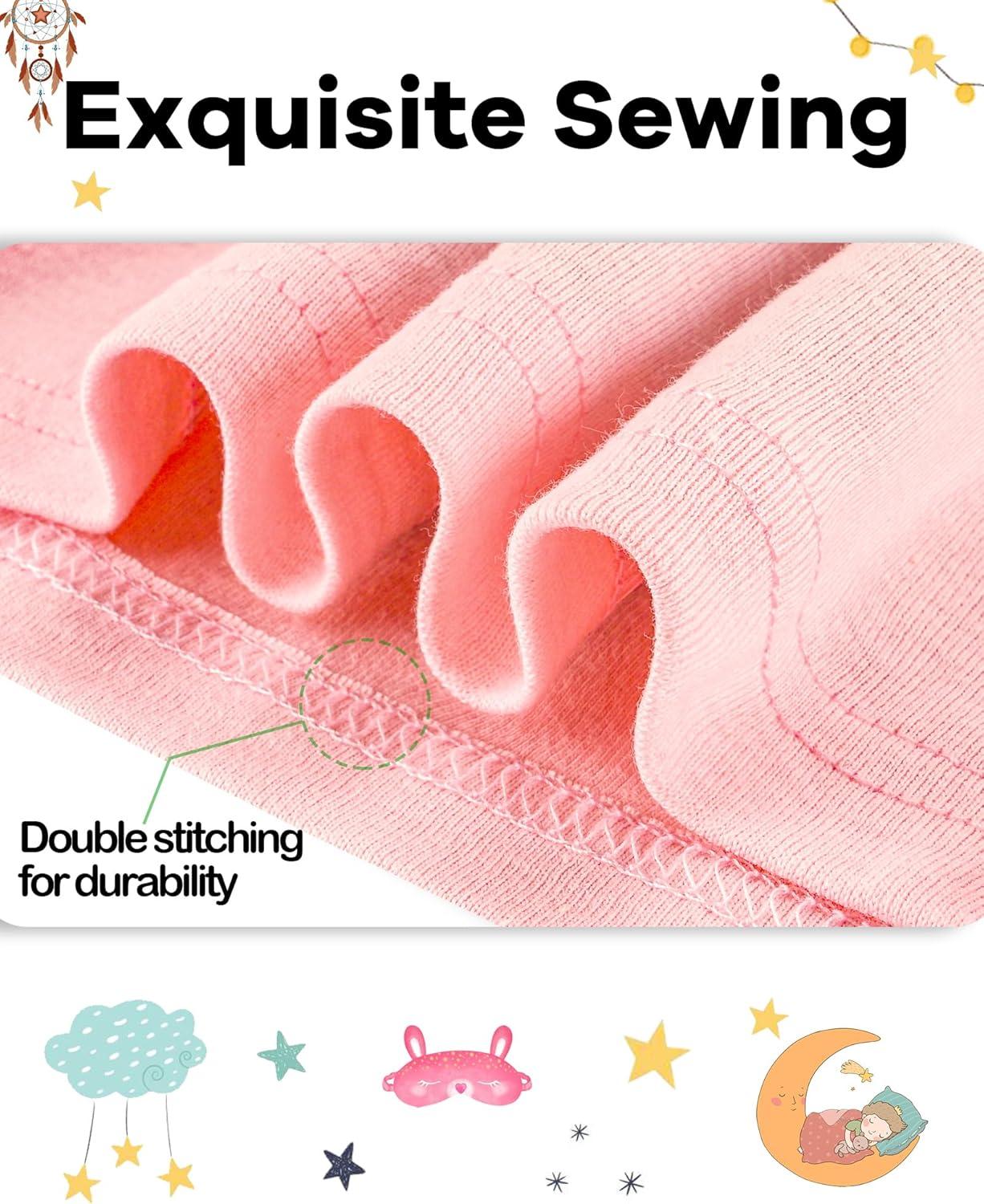 imageDAUGHTER QUEEN Girls 4 Pieces Cotton Pajamas Size 18 Months12 Years4pcspinkcatlga23
