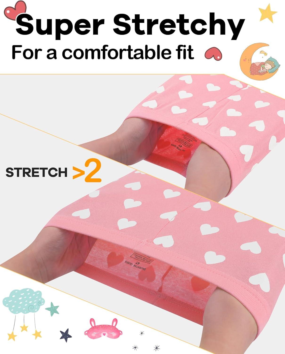 imageDAUGHTER QUEEN Girls 4 Pieces Cotton Pajamas Size 18 Months12 Years4pcspinkpandalga23