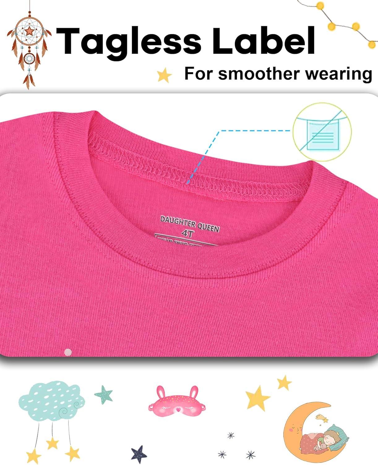 imageDAUGHTER QUEEN Girls 4 Pieces Cotton Pajamas Size 18 Months12 Years4pcspurpleballerinalga24