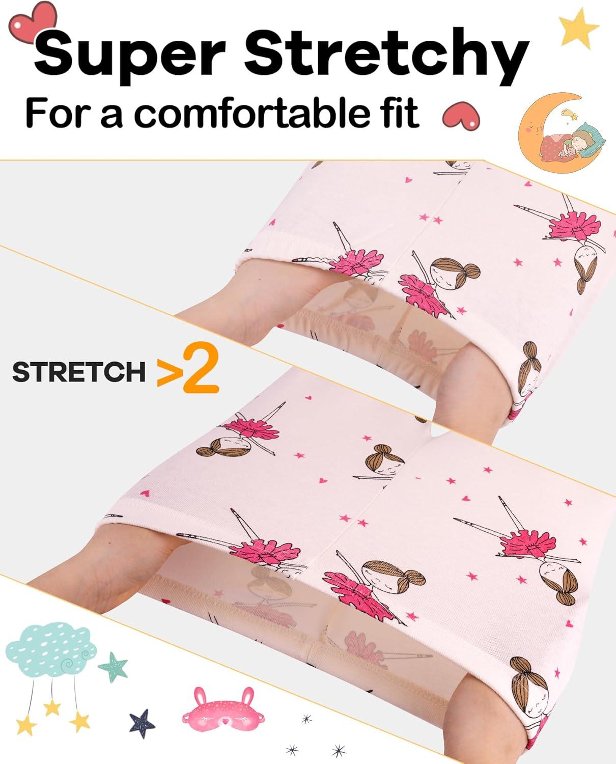 imageDAUGHTER QUEEN Girls 4 Pieces Cotton Pajamas Size 18 Months12 Years4pcspurpleballerinalga24