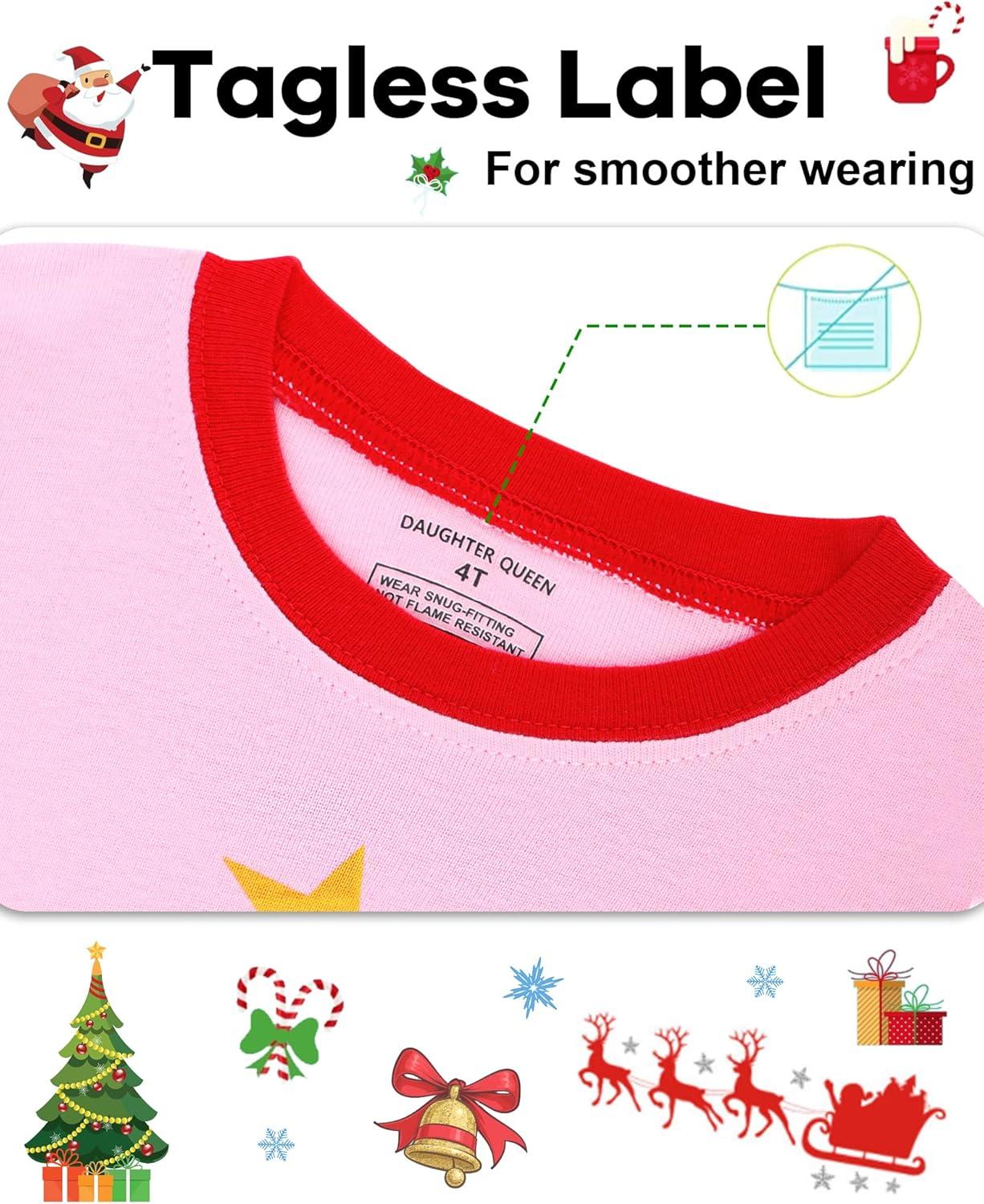 imageDAUGHTER QUEEN Girls 4 Pieces Cotton Pajamas Size 18 Months12 YearsUnicornPinka22