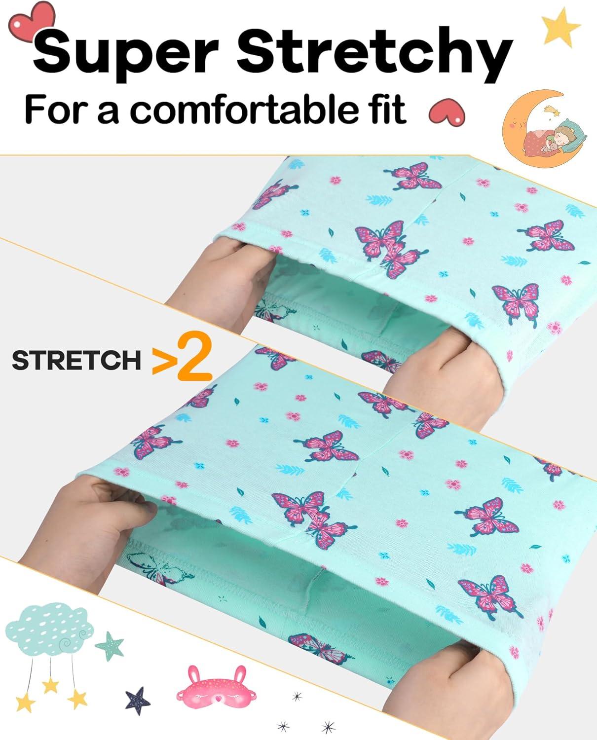 imageDAUGHTER QUEEN Girls Summer Pajamas Set 4 Pieces 100 Cotton Sleepwear Size 18 Months12 Years4pcsbluePurplebutterflysga25