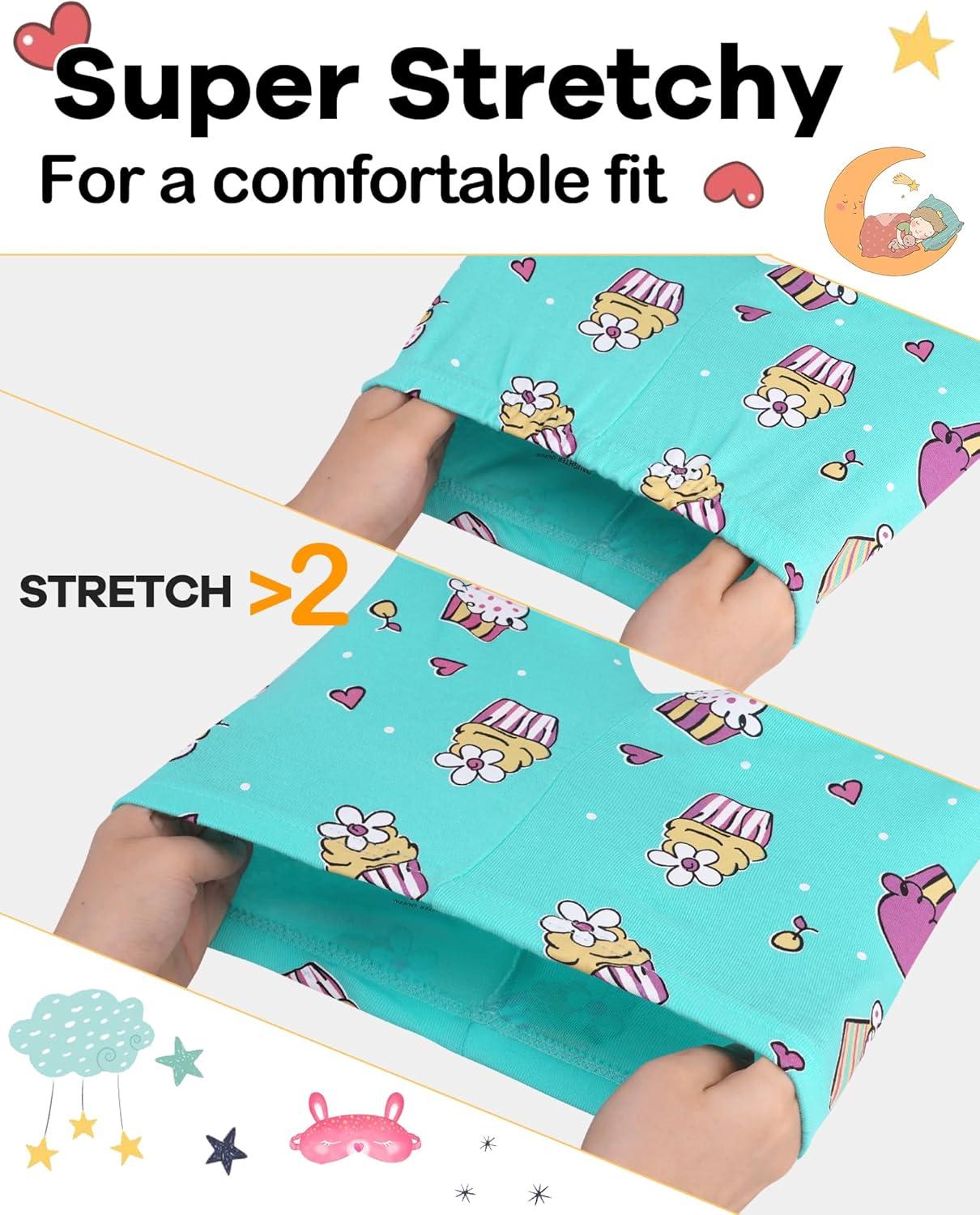imageDAUGHTER QUEEN Girls Summer Pajamas Set 4 Pieces 100 Cotton Sleepwear Size 18 Months12 Years4pcsmint GreenPinkcupcakesga25
