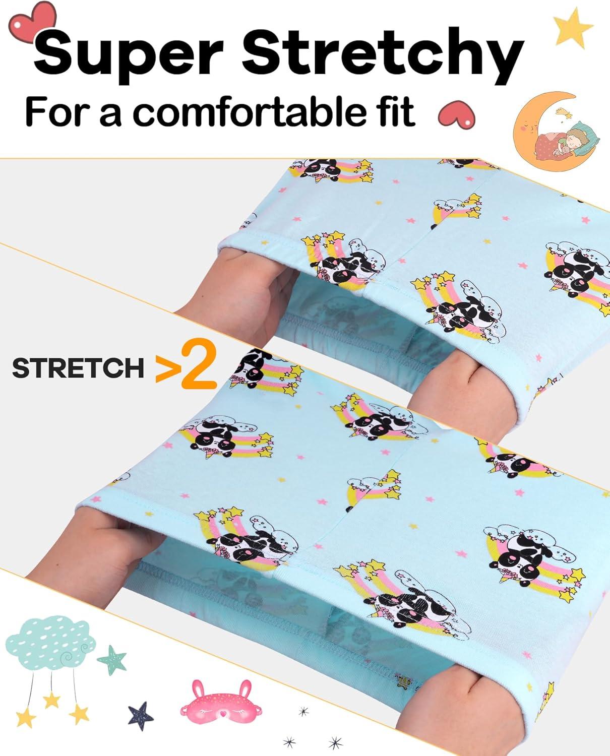 imageDAUGHTER QUEEN Girls Summer Pajamas Set 4 Pieces 100 Cotton Sleepwear Size 18 Months12 Years4pcspinkBluepandasga25