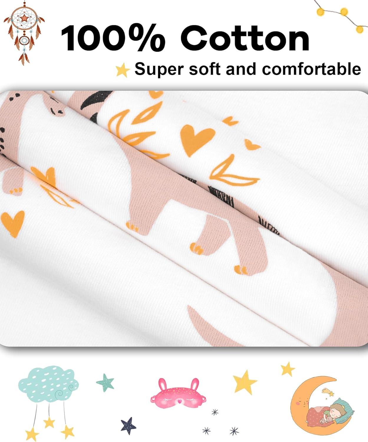imageDAUGHTER QUEEN Girls Summer Pajamas Set 4 Pieces 100 Cotton Sleepwear Size 18 Months12 Years4pcsrosepinkNavydinosaursga25