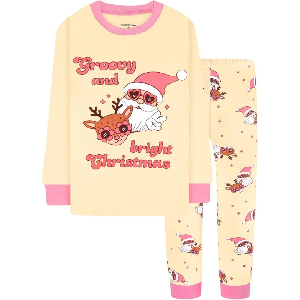 imageDAUGHTER QUEEN 18 Months12 Years Boys amp Girls Christmas Pajamas 100 Cotton Sleepwear2pcsbeigesanta Clauscga25