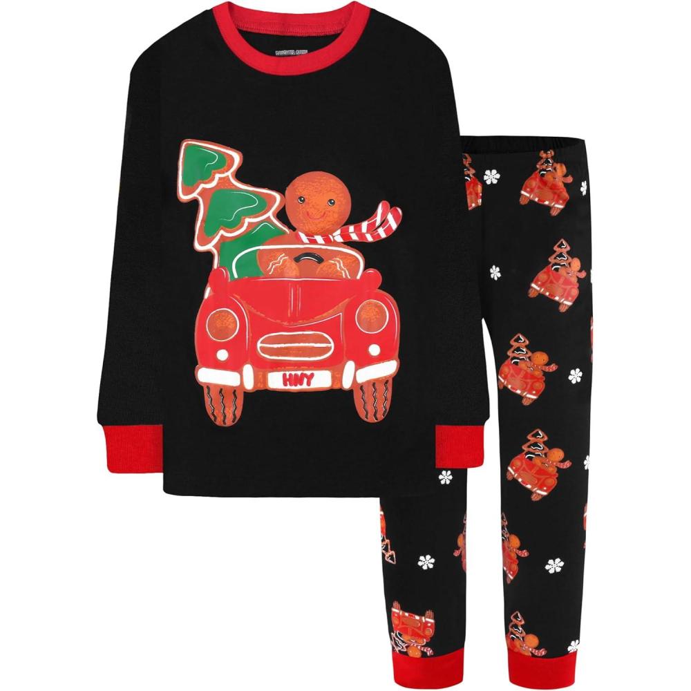 imageDAUGHTER QUEEN 18 Months12 Years Boys amp Girls Christmas Pajamas 100 Cotton Sleepwear2pcsblackgingerbreadcba25