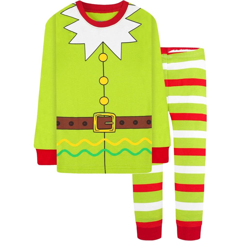imageDAUGHTER QUEEN 18 Months12 Years Boys amp Girls Christmas Pajamas 100 Cotton Sleepwear2pcsgreenelfcba25
