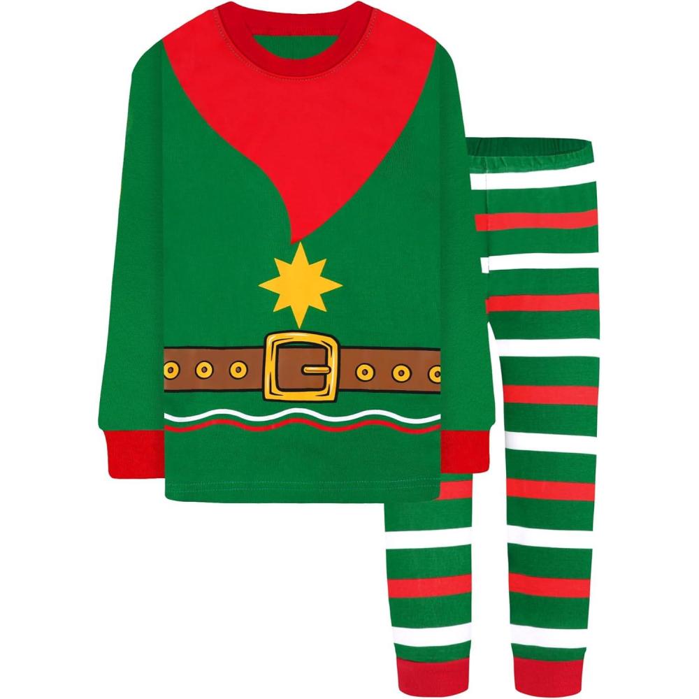 imageDAUGHTER QUEEN 18 Months12 Years Boys amp Girls Christmas Pajamas 100 Cotton Sleepwear2pcsgreenelfcbb25