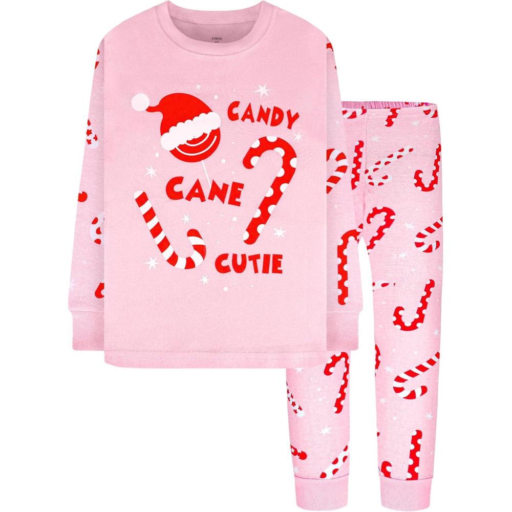 imageDAUGHTER QUEEN 18 Months12 Years Boys amp Girls Christmas Pajamas 100 Cotton Sleepwear2pcspinkcandy Canecga23