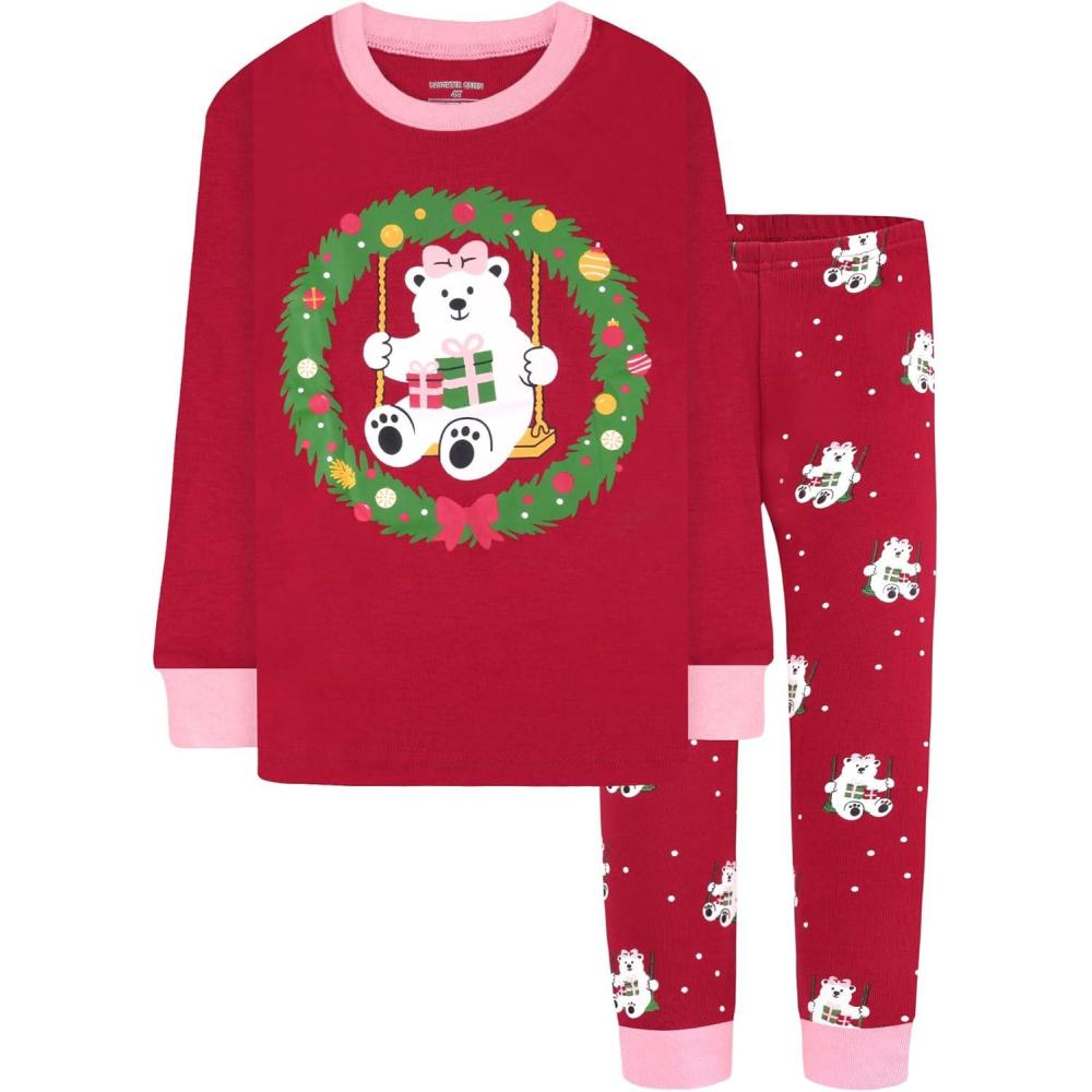 imageDAUGHTER QUEEN 18 Months12 Years Boys amp Girls Christmas Pajamas 100 Cotton Sleepwear2pcsredpolar Bearcga25