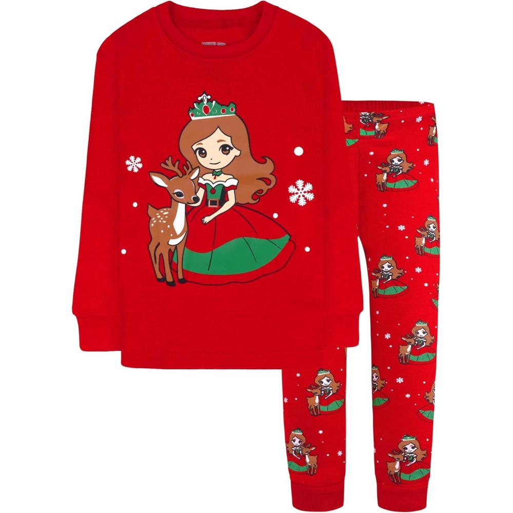imageDAUGHTER QUEEN 18 Months12 Years Boys amp Girls Christmas Pajamas 100 Cotton Sleepwear2pcsredprincesscga25