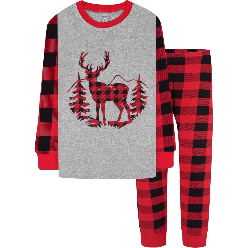 imageDAUGHTER QUEEN 18 Months12 Years Boys amp Girls Christmas Pajamas 100 Cotton Sleepwear2pcsredreindeercba25