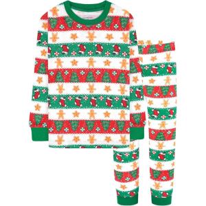 DAUGHTER QUEEN 18 Months-12 Years Boys & Girls Christmas Pajamas 100% Cotton Sleepwear(2pcs-colorful-fair Isle-cba25)