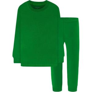 DAUGHTER QUEEN Boys & Girls 100% Cotton Holiday Pajamas, Halloween Christmas Sleepwear 18M-12Y(2pcs-green-solid-lba25)
