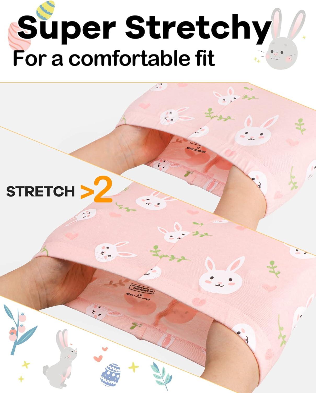 imageDAUGHTER QUEEN Girls 4 Pieces Cotton Pajamas Size 18 Months12 YearsBunnyPinklga23