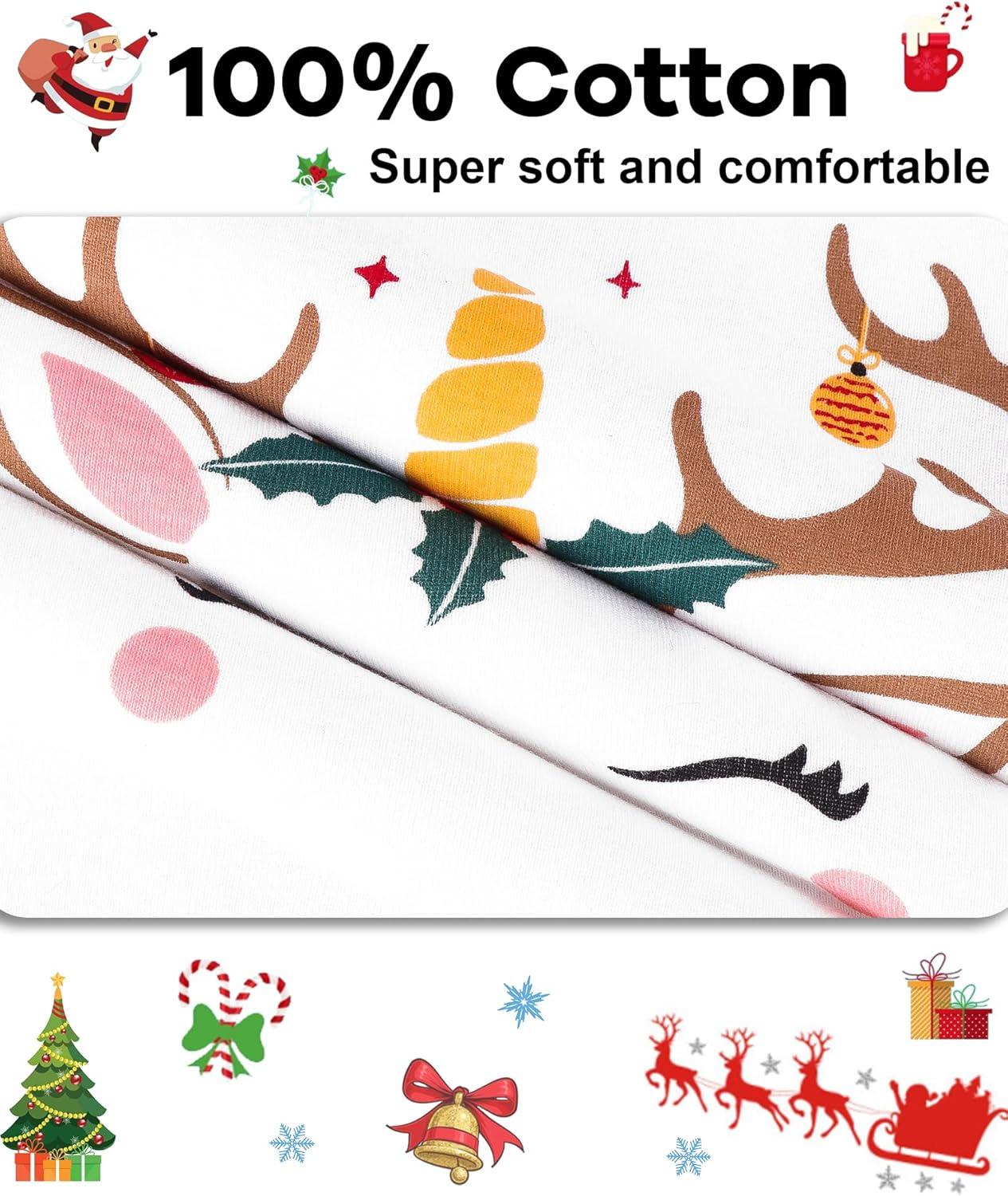 imageDAUGHTER QUEEN Girls Christmas Pajamas Set 100 Cotton Long Sleeve Pjs Unicorn Pajamas for Girls Pj Kids Xmas Sleepwear Reindeer Sleeping Clothes Deer Jammies Size 10 9 Age 810 Years Old