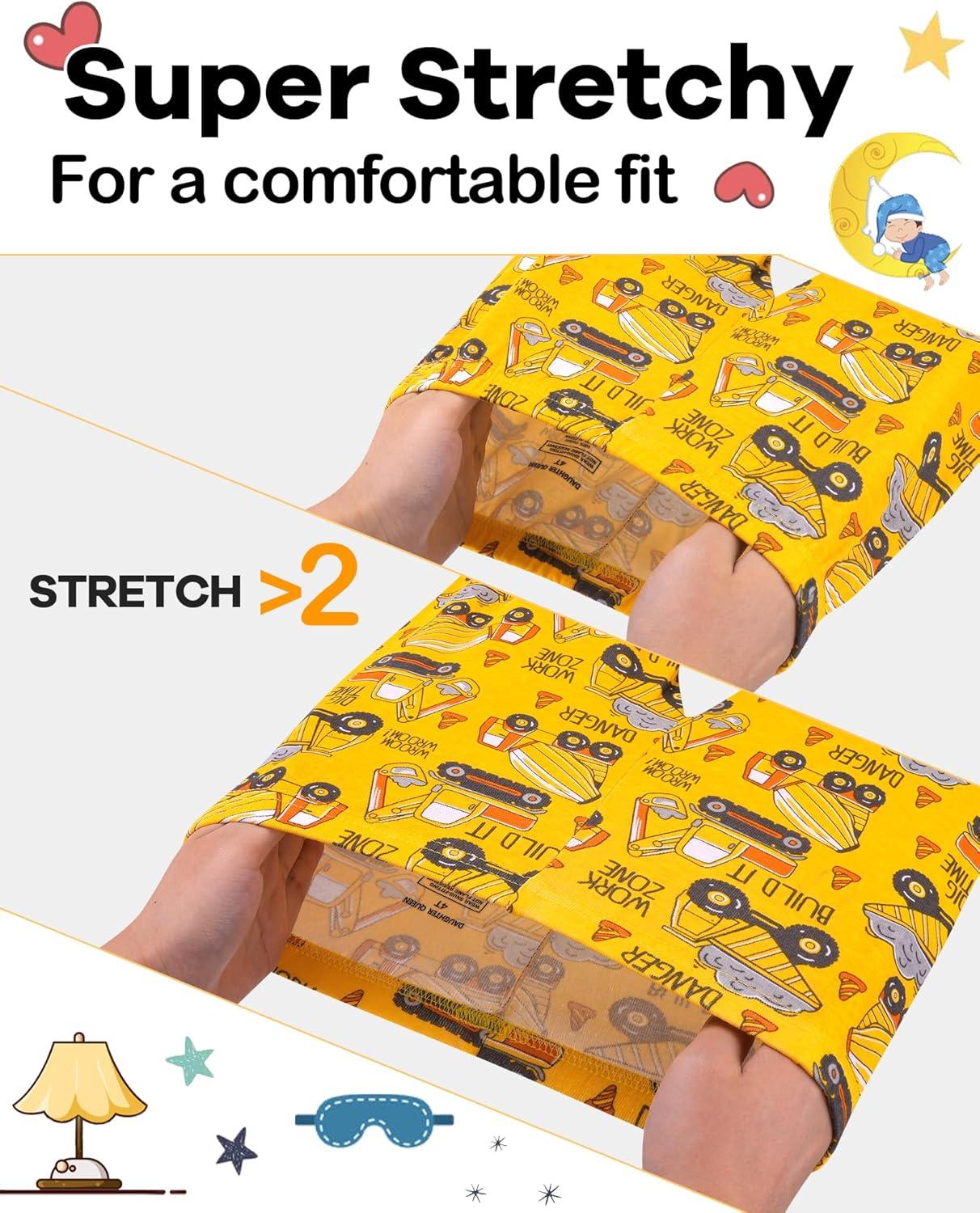 imageDAUGHTER QUEEN Excavator Pajamas for Boys Toddler Kids 100 Organic Cotton Pjs 3T Children Pj Sets Jammies Sleepwear Clothes Size 3 Years Outfits Pyjamas Shirts Pijamas Ninos
