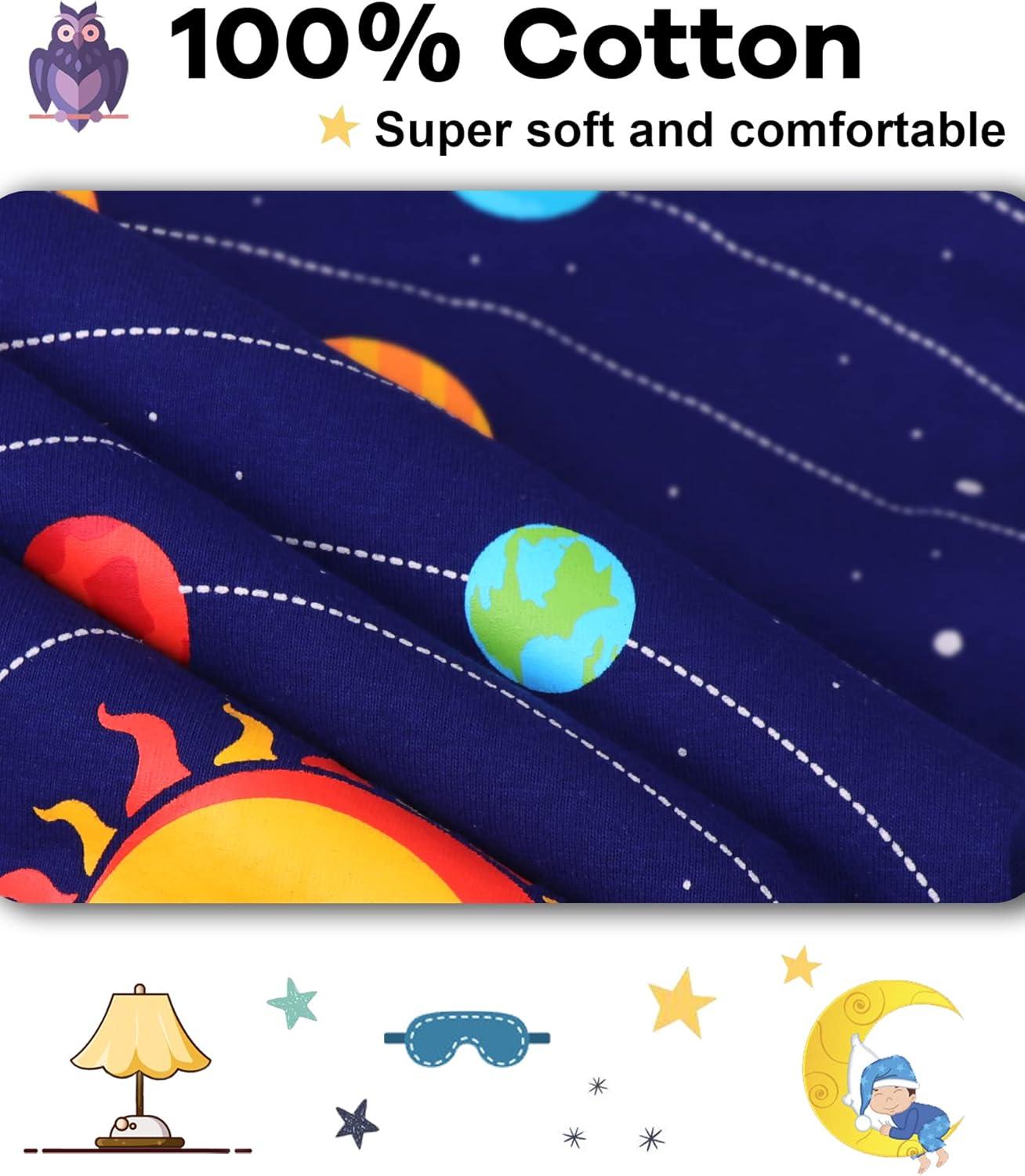 imageDAUGHTER QUEEN Boys Pajamas Size 7 Long Sleeve Pjs for Boys 7t 100 Cotton Pj Sets Kids Planet Sleepwear Solar System Jammies Space Clothes Medium 67 Years Old