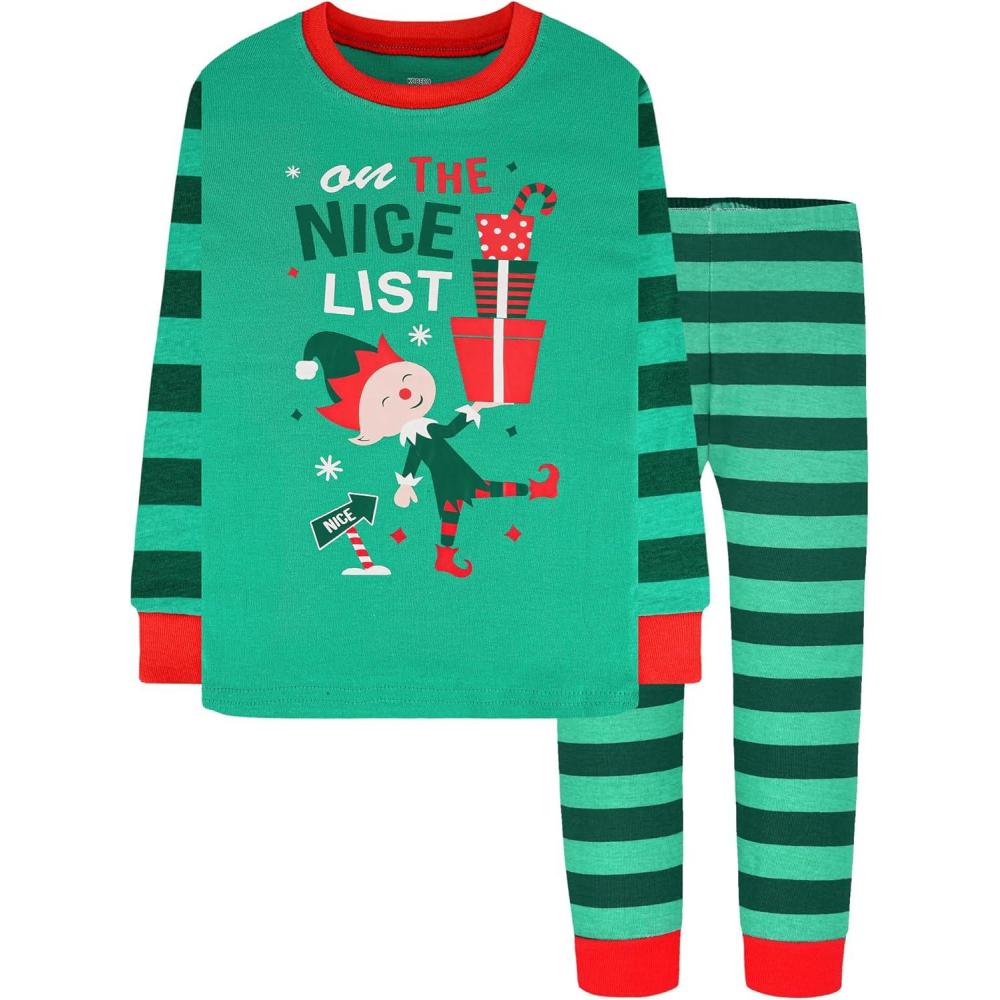imageDAUGHTER QUEEN 18 Months12 Years Boys amp Girls Christmas Pajamas 100 Cotton Sleepwear2pcsgreenelfcbb23