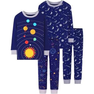 DAUGHTER QUEEN Boys Long Sleeve Pajamas Toddler Kids Pjs 5T Soft Cotton Pj Sets Children Sleepwear Jammies Space Clothes Size 5 Years Old Small Pijamas Niños