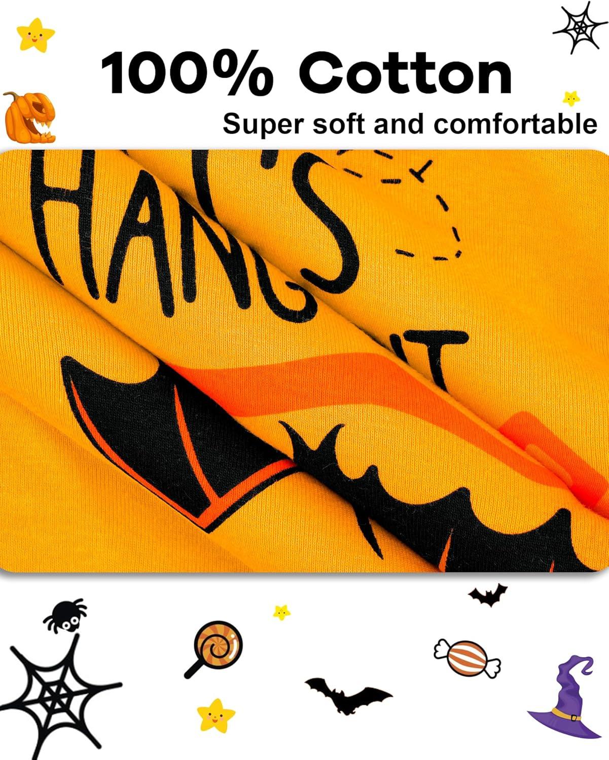 imageDAUGHTER QUEEN Boys amp Girls 100 Cotton Holiday Pajamas Halloween Christmas Sleepwear 18M12Y2pcsblackOrangebathba24