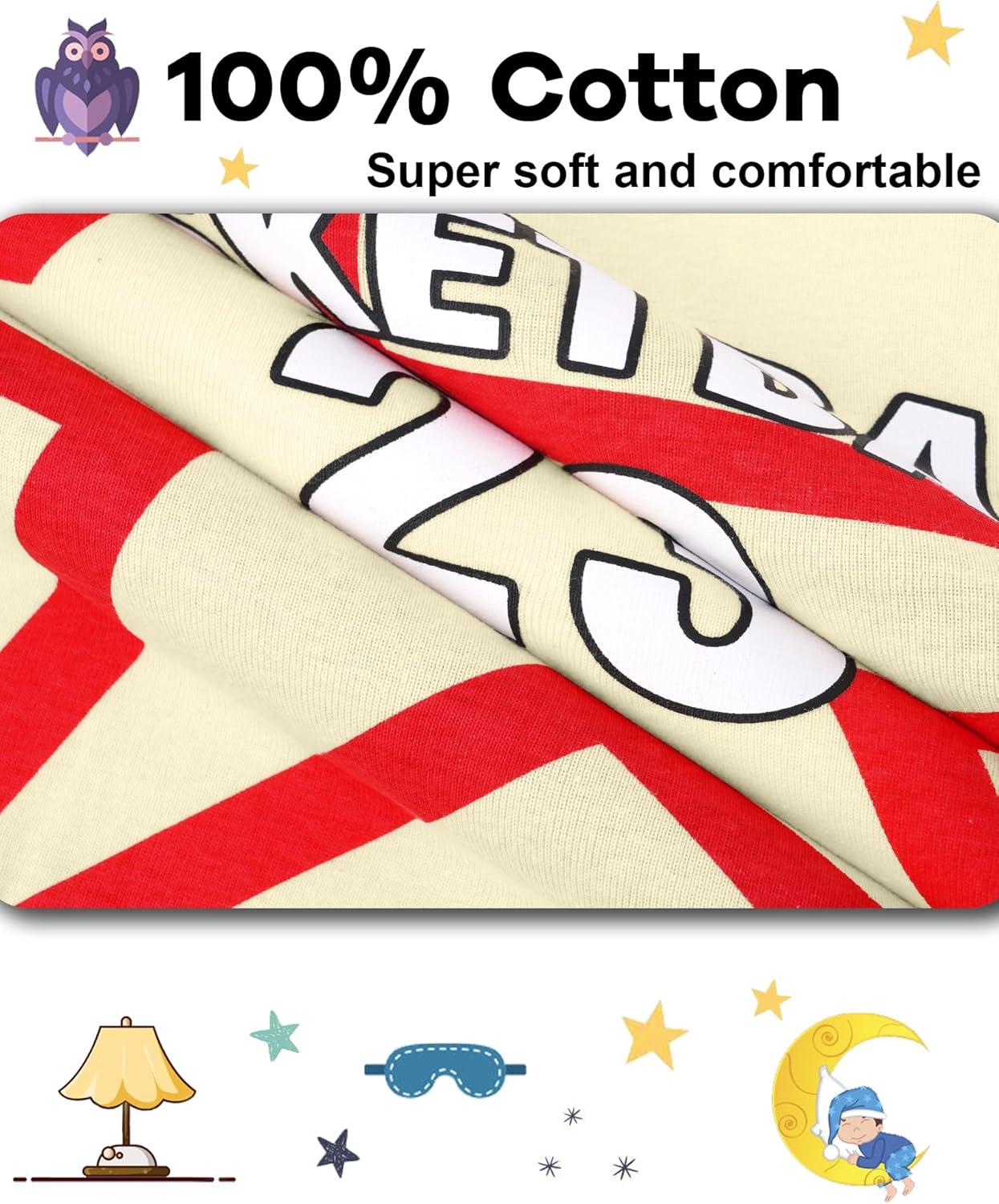 imageDAUGHTER QUEEN Boys Pajamas 4 Pieces Short Set 100 Cotton Sleepwear Size 18 Months12 Years4pcsbeigeGreybasketballsba26