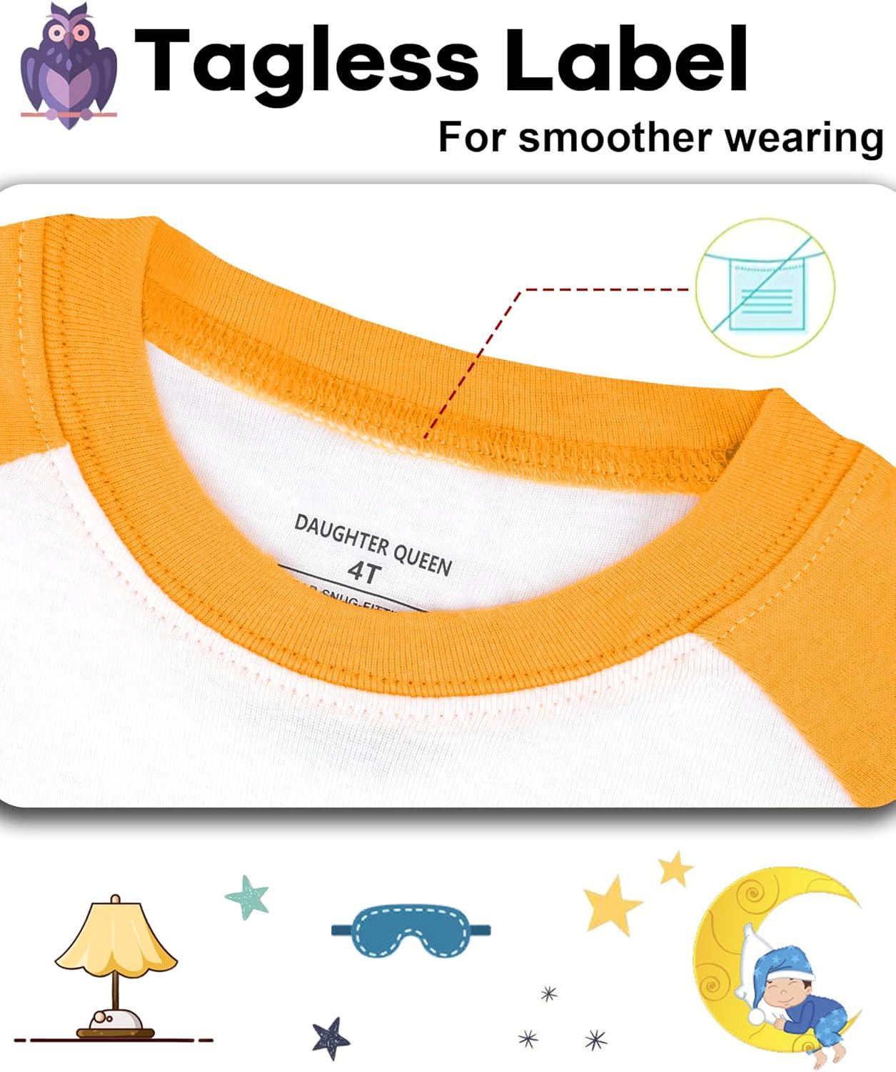 imageDAUGHTER QUEEN Boys Pajamas 4 Pieces Short Set 100 Cotton Sleepwear Size 18 Months12 Years4pcsorangeNavy Bluedragonsba26
