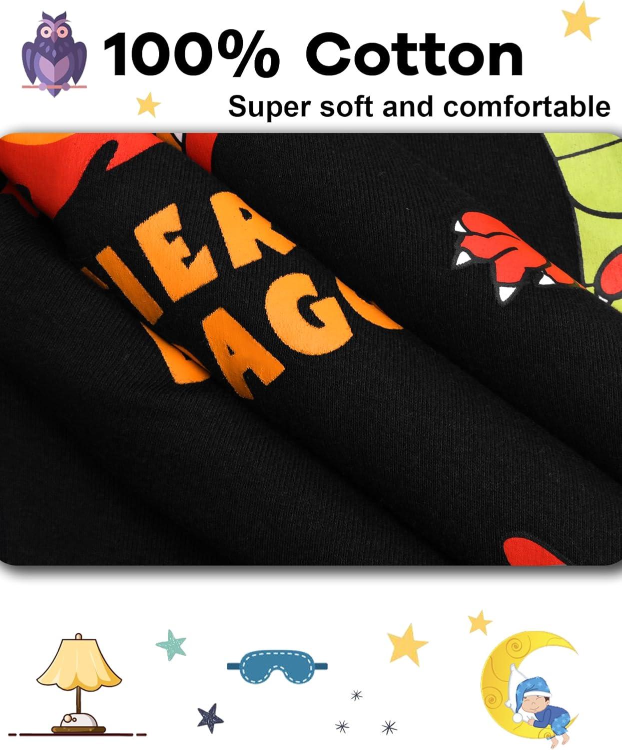 imageDAUGHTER QUEEN Dragon Pajamas for Boys Toddler Kids 100 Cotton Pjs 3T Children Pj Sets Jammies Sleepwear Clothes Size 3 Years Outfits Pyjamas Shirts Pijamas Ninos