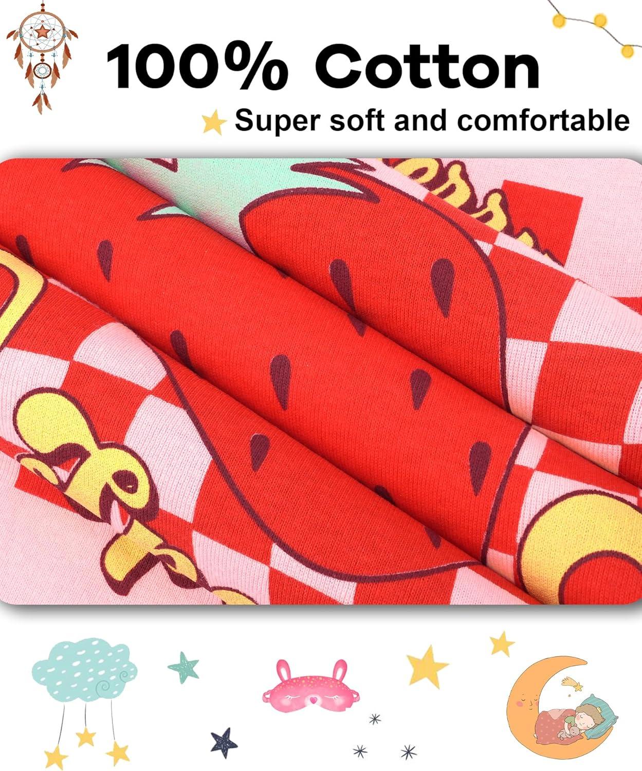 imageDAUGHTER QUEEN Girls Summer Pajamas Set 4 Pieces 100 Cotton Sleepwear Size 18 Months12 Years4pcspinkBeigestrawberryAvocadosga26