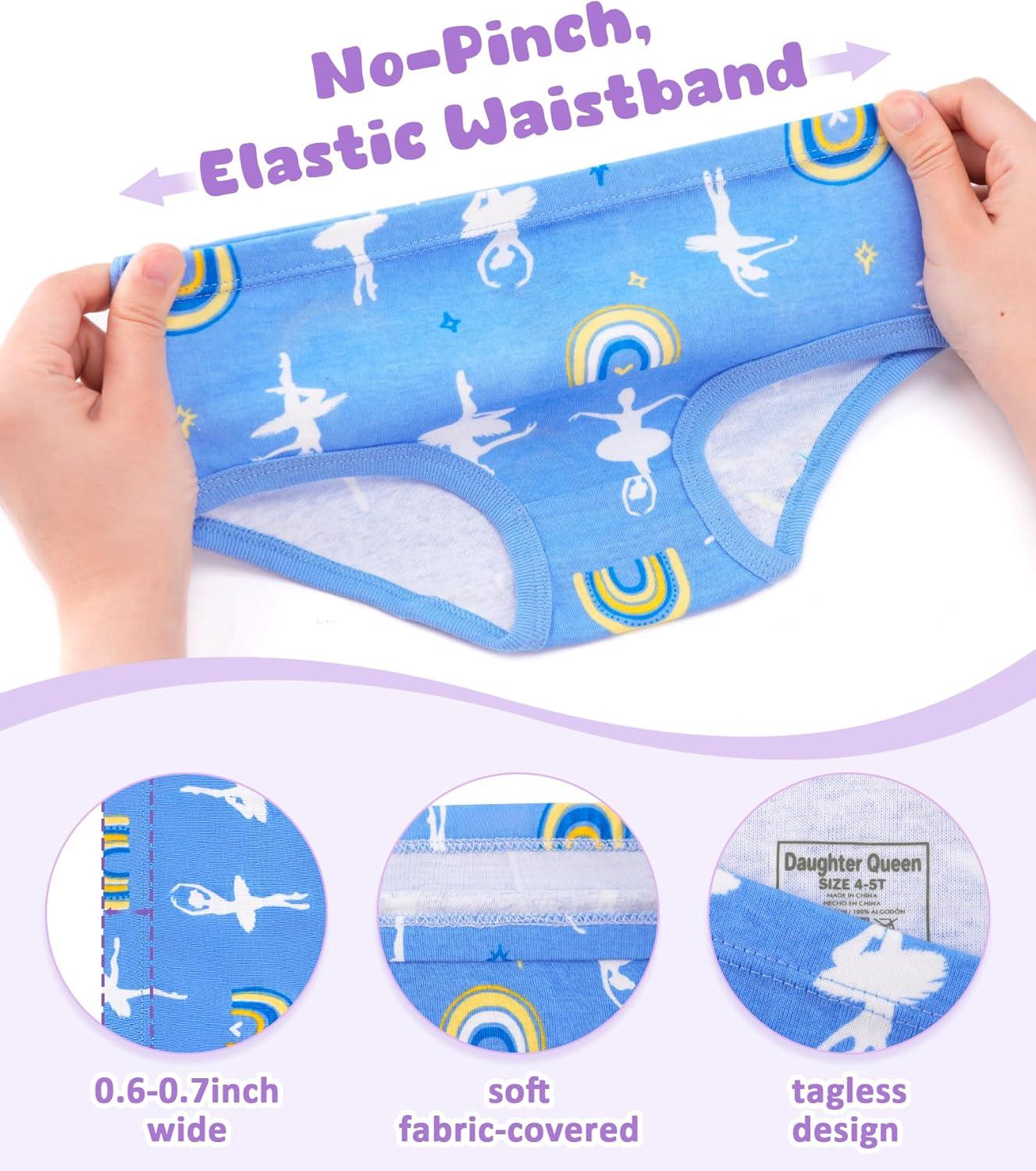 imageDAUGHTER QUEEN Girls and Toddlers 100 Cotton Underwear Tagless Soft Panties Size 23T45T5678 6PackBallerinaa26