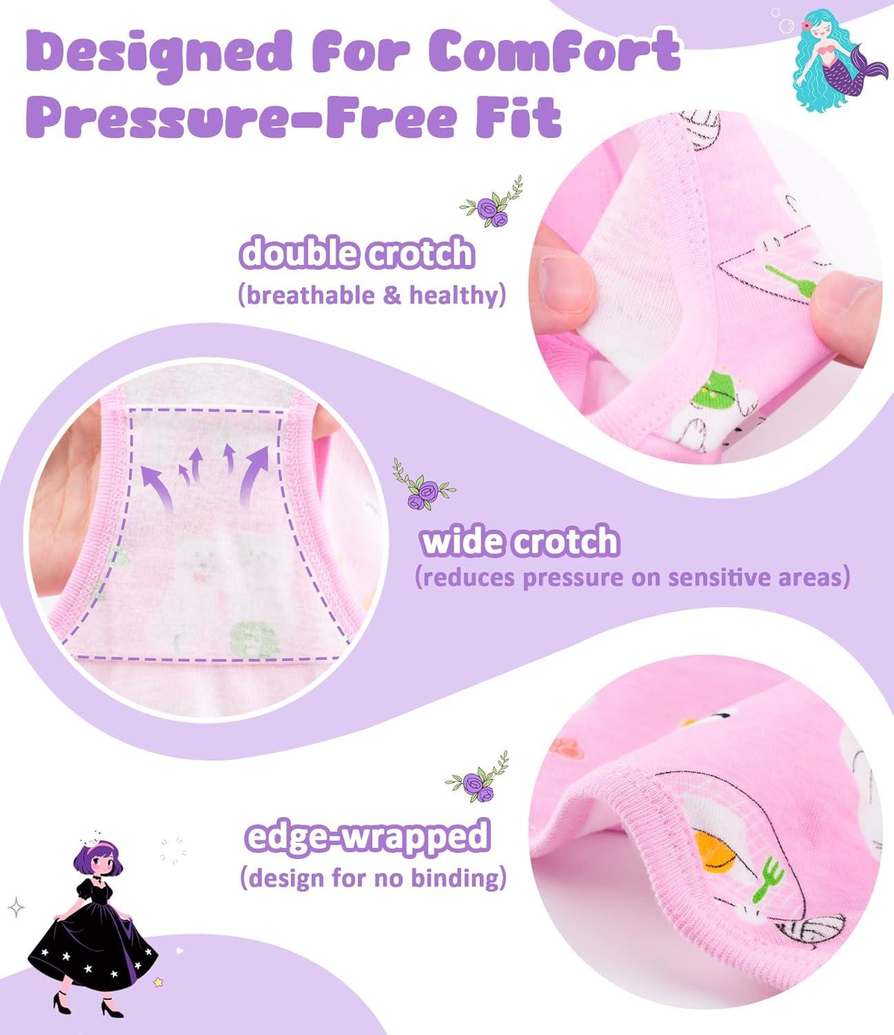 imageDAUGHTER QUEEN Girls and Toddlers 100 Cotton Underwear Tagless Soft Panties Size 23T45T5678 6PackCata26