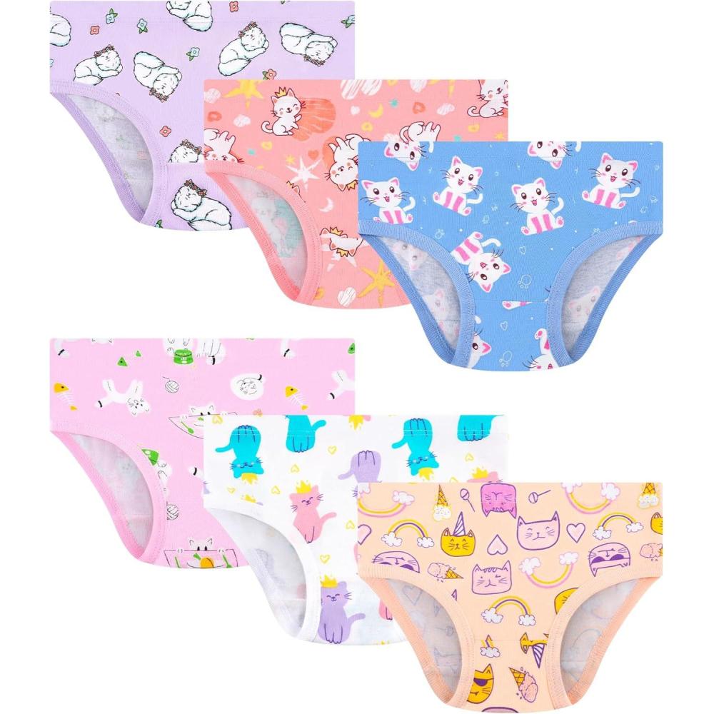imageDAUGHTER QUEEN Girls and Toddlers 100 Cotton Underwear Tagless Soft Panties Size 23T45T5678 6PackCata26