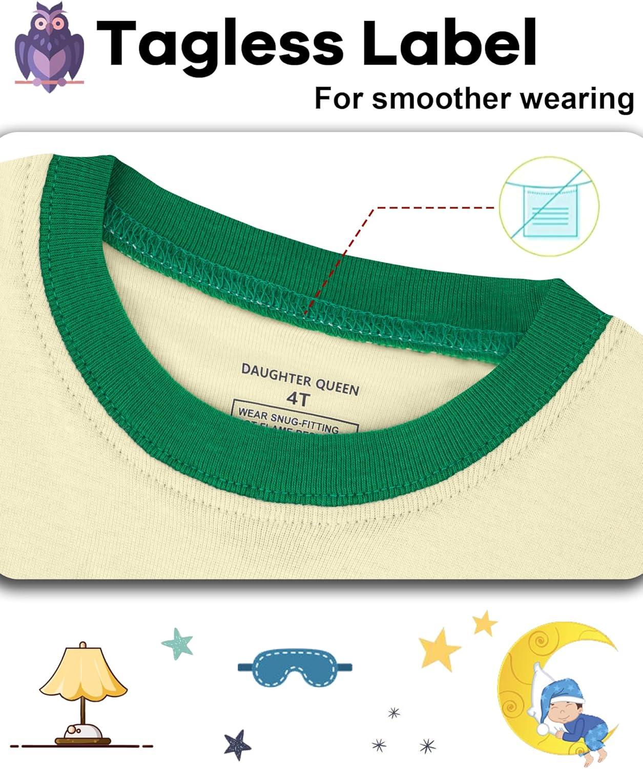 imageDAUGHTER QUEEN Boys Summer Pajamas Set 4 Pieces 100 Cotton Sleepwear Size 18 Months12 Years4pcsbeigeNavy Bluegarbage Trucksba26