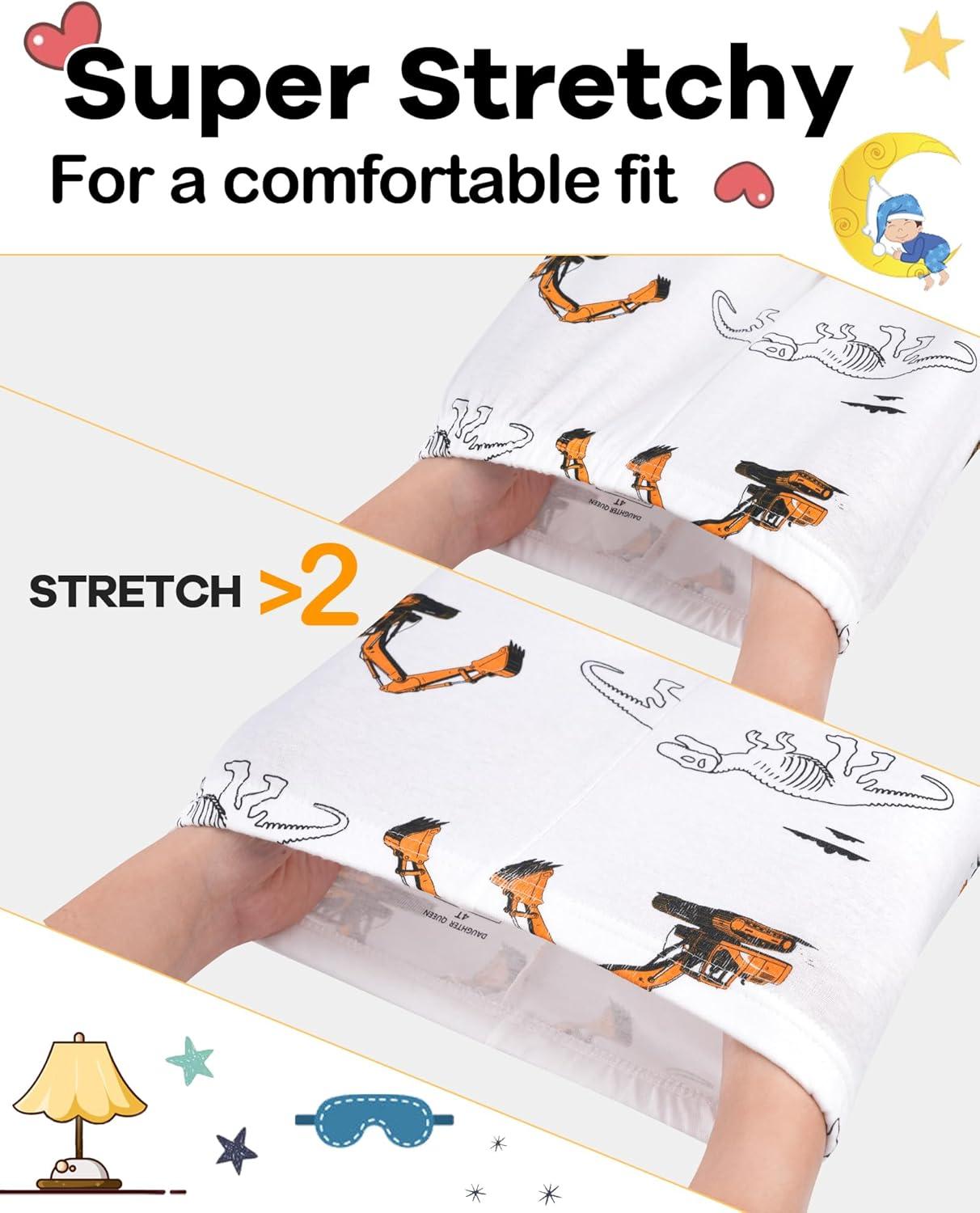 imageDAUGHTER QUEEN Boys Summer Pajamas Set 4 Pieces 100 Cotton Sleepwear Size 18 Months12 Years4pcsorangeBlackconstructionsba26
