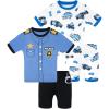 4pcs-blue/White-police-sba26