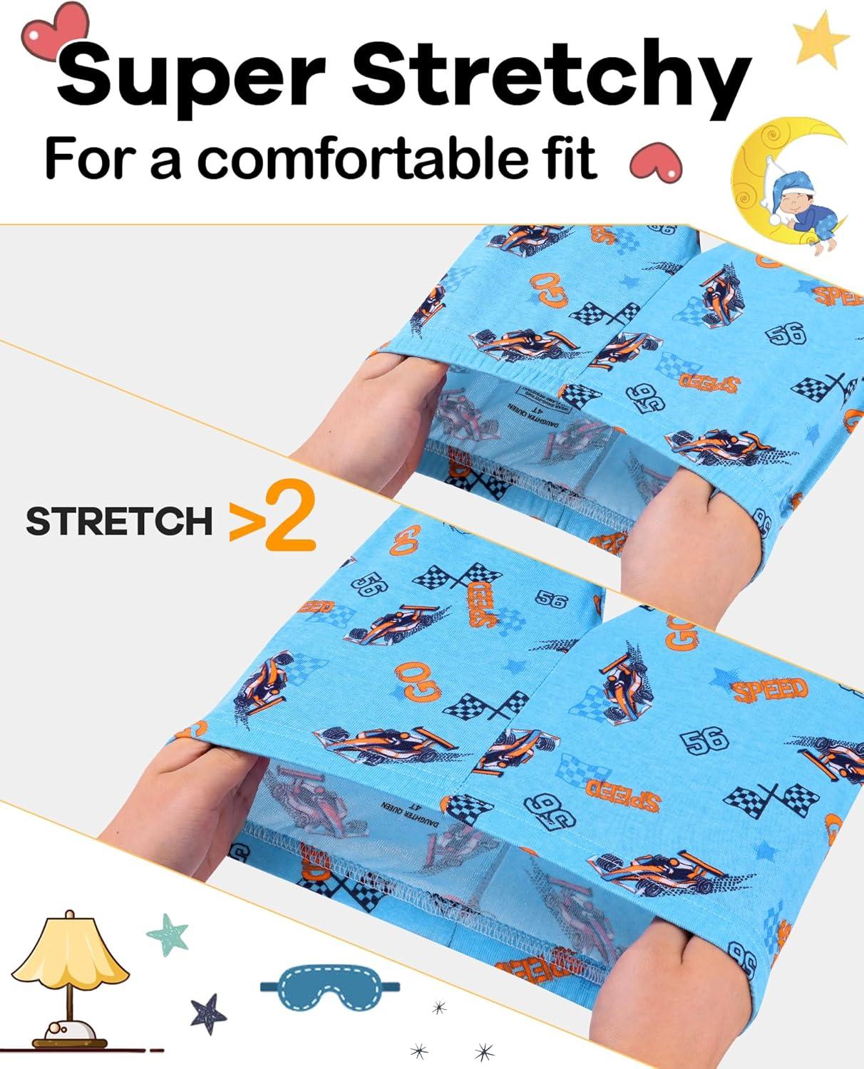 imageDAUGHTER QUEEN Boys Pajamas Size 6 Pjs for Boys 6t 100 Cotton Long Sleeve Pj Sets Toddler Kids Cozy Sleepwear Cars Jammies Night Clothes Small 6X 56 Years Old